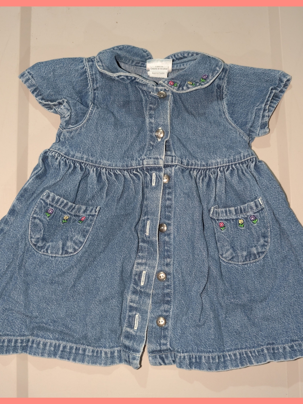Embroidered Denim Dress